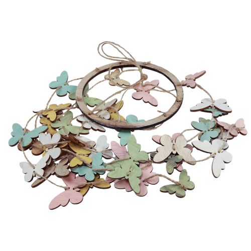 Article Carillon éolien décoration papillons décoration de fenêtre bois Ø15cm 55cm
