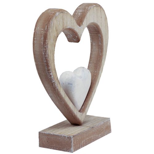 Floristik24 Support décoratif coeur en bois décoration de table vintage H17,5cm