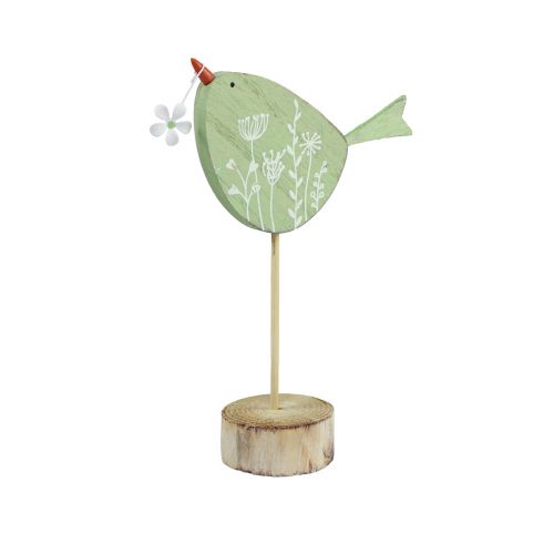 Floristik24 Décoration de table oiseau déco Pâques décoration en bois menthe 18x13,5cm 4 pcs
