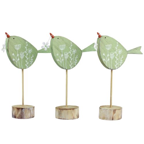 Floristik24 Décoration de table oiseau déco Pâques décoration en bois figurine décorative 24,5 cm 3 pièces