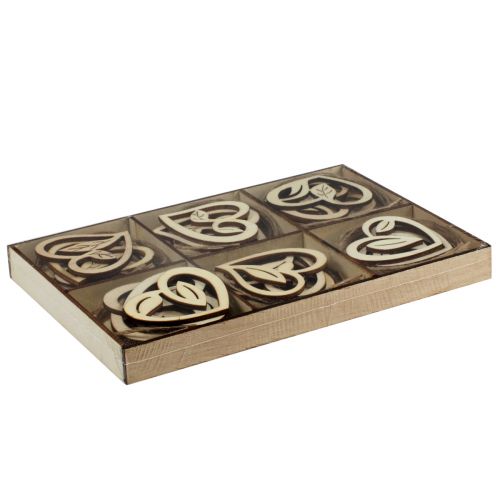 Article Décoration coeurs en bois à suspendre coeurs de décoration en bois 5,5 cm 36pcs