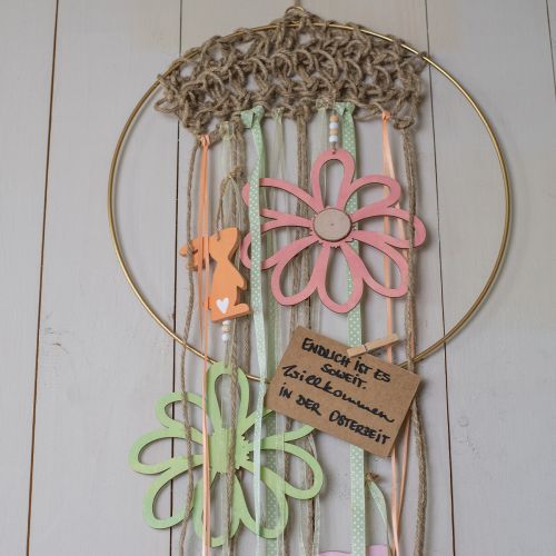 Article Fleurs en bois pendentif en bois fleurs décoration en bois Ø16cm 4pcs