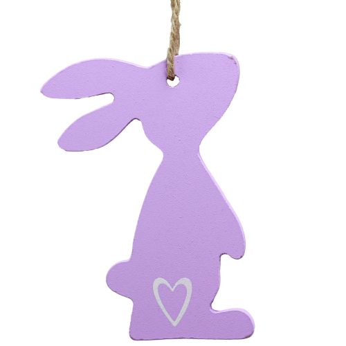 Article Décoration de lapin de Pâques décoration à suspendre bois décoration de Pâques pastel 10cm 10pcs