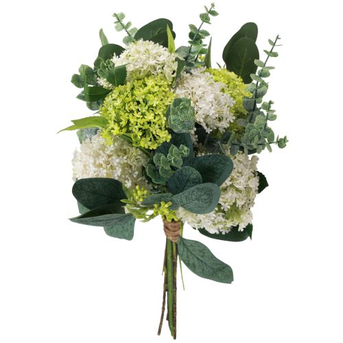 Article Bouquet de fleurs artificielles boule de neige eucalyptus artificiel 45cm