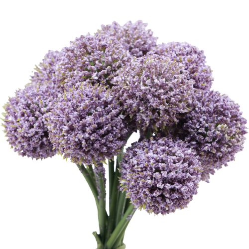 Floristik24 Fleurs Artificielles Boule de Fleur Allium Artificielle Violet 25cm 12 pcs