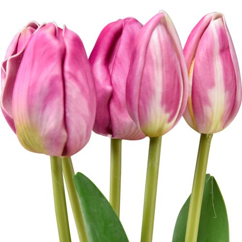 Article Décoration de tulipes roses, fleurs artificielles au toucher réel, printemps 49cm, 5 pièces