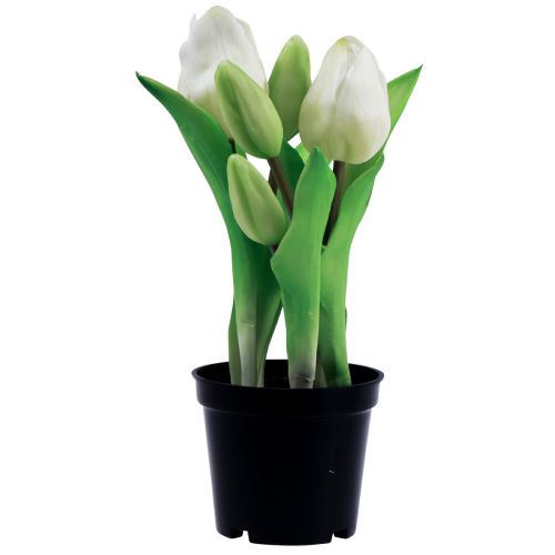 Tulipes artificielles en pot Tulipes blanches fleurs artificielles 22cm