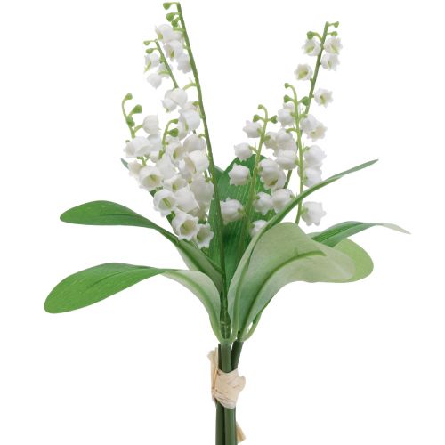 Muguet décoratif fleurs printanières artificielles blanc 31cm 3 pcs