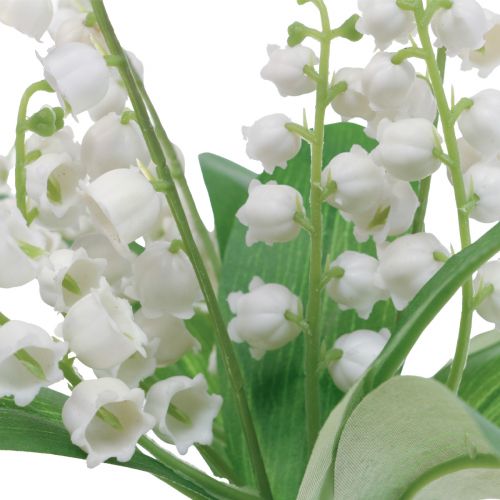 Article Muguet décoratif fleurs printanières artificielles blanc 31cm 3 pcs