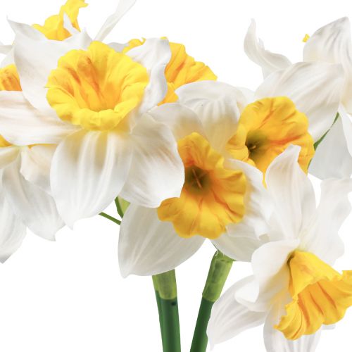 Article Jonquilles artificielles fleurs en soie blanche jonquilles 40cm 3 pcs