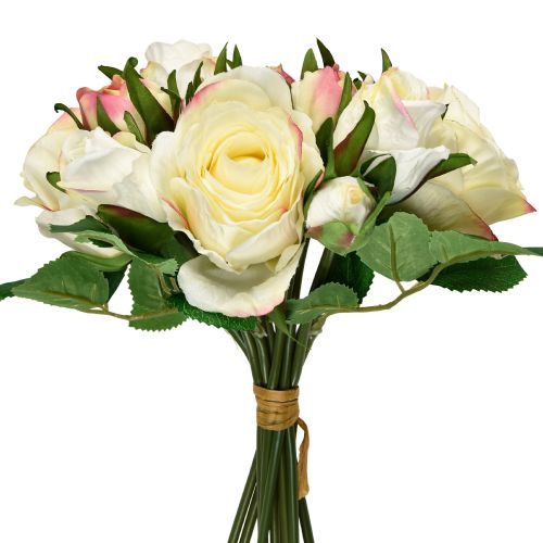 Article Roses Artificielles Roses Artificielles Jaunes Bouquet Décoratif 29cm 12pcs