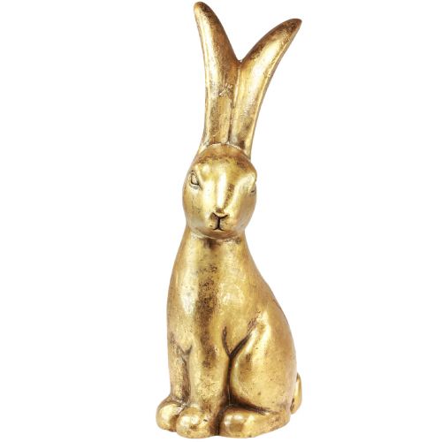 Floristik24 Lapin de Pâques décoratif doré décoration de Pâques lapin assis Antique H50cm