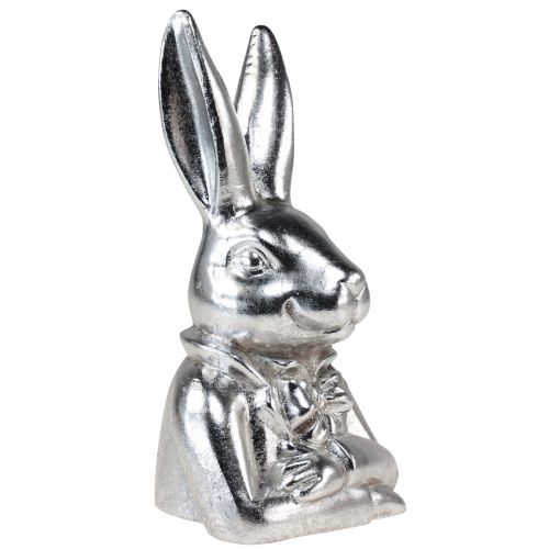 Floristik24 Lapin de Pâques décoratif Buste de lapin décoratif en céramique argentée H23cm