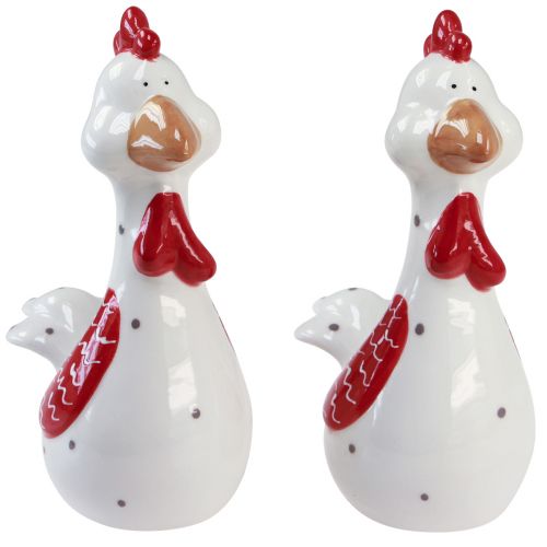Floristik24 Poulets décoratifs figurines de décoration de Pâques 12cmx7,5cmx18,5cm 2pcs