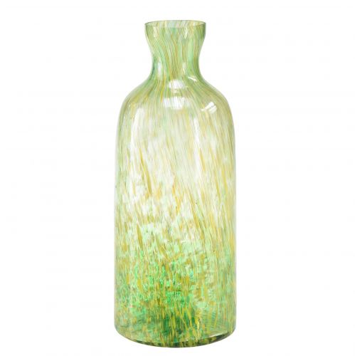 Article Vase décoratif vase à fleurs en verre motif jaune vert Ø10cm H25cm