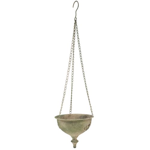 Bol décoratif en métal à suspendre vert antique rouille Ø20cm