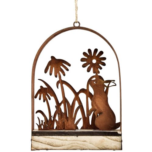 Floristik24 Décoration de Pâques lapins rouillés décoration à suspendre métal 20×5×29.5cm