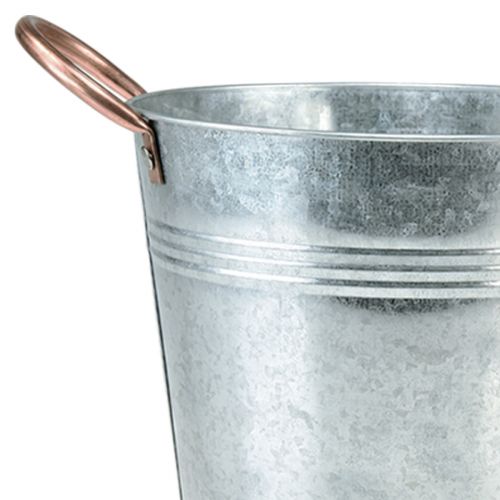 Article Pot de fleur avec anses seau décoration métal Ø30cm H27,5cm