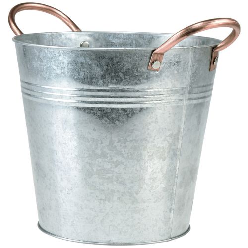 Article Pot de fleur avec anses seau décoration métal Ø30cm H27,5cm