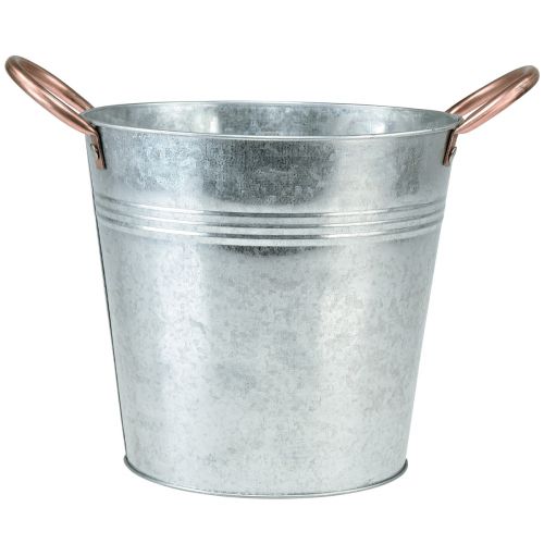 Floristik24 Pot de fleurs avec anses jardinière seau en métal Ø25cm H21cm