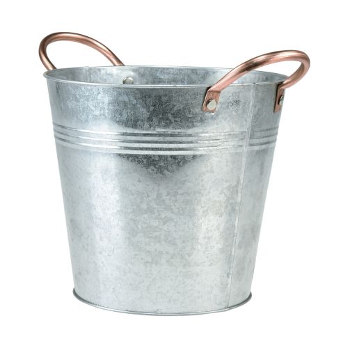 Pot de fleurs avec anses jardinière seau en métal Ø25cm H21cm