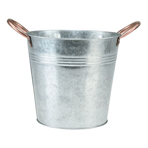 Pot de fleur avec anses seau décoratif en métal Ø21cm H19,5cm