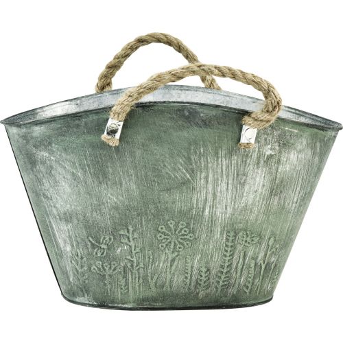Article Pot de fleur avec poignées en jute sac à main en métal 31×20×17cm