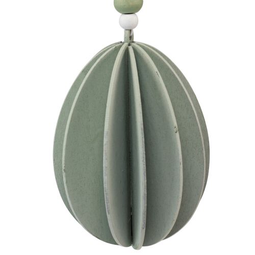 Article Oeufs de Pâques à suspendre oeufs en bois vert rose beige 6,5×9cm 6 pcs