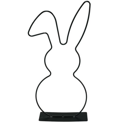 Floristik24 Support décoratif lapin en métal noir Pâques 30cm 4 pcs