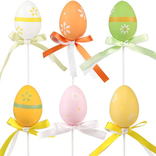Floristik24 Oeufs de Pâques bouchons de fleurs décoratifs bouchons décoratifs colorés 6cm 12 pcs