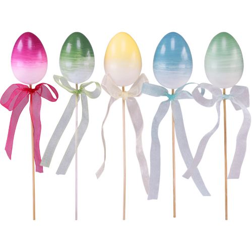 Floristik24 Bouchon à fleurs Oeuf de Pâques oeufs en plastique colorés 4×5,5cm 10 pcs