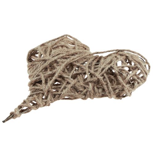 Floristik24 Coeur décoratif métal décoration ressort recouvert naturel 20×22cm