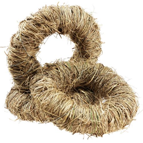 Article Couronne décorative couronne de foin couronne naturelle couronne d&#39;été Ø20cm 3 pcs