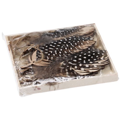 Article Pendentif plume décorative en bois plume naturelle 9,5/10cm 9 pcs