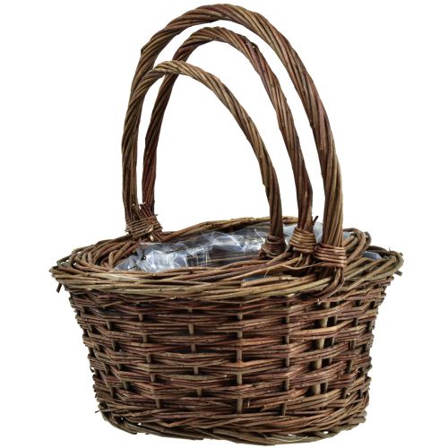 Article Panier avec anse panier à plantes rond Ø27/23/19cm lot de 3