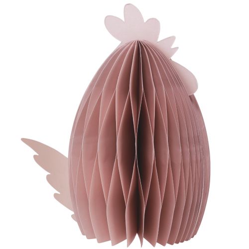 Article Décoration Poulet Blanc Orange Figurines en nid d'abeille Pâques 19×12×20cm 2 pcs