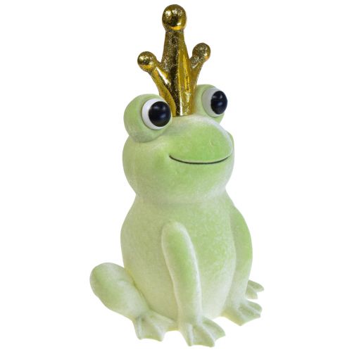 Article Grenouille décorative avec couronne décoration prince grenouille vert clair 40,5cm