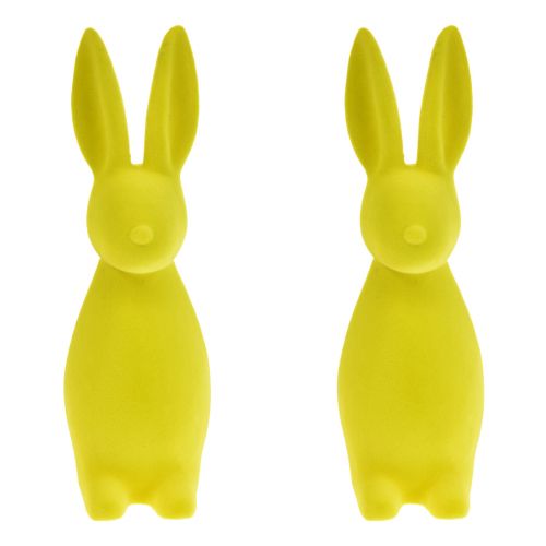 Article Lapins de Pâques floqués jaune-vert – 2e choix – 8 × 10 × 29 cm, 2 pièces
