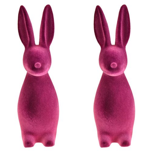 Article Lapins de Pâques décoratifs violets – 2e choix – floqués 8×10×29cm 2 pièces
