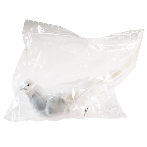 Floristik24 Décoration de mariage colombe colombes de mariage blanches avec clip 31,5cm