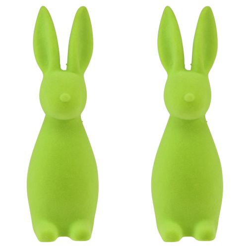 Article Lapins floqués vert pomme – 2e choix – Décoration de table de Pâques 8×10×29cm 2 pièces