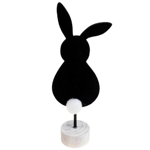 Floristik24 Décoration de table sur pied décoration lapin de Pâques feutre noir 50cm