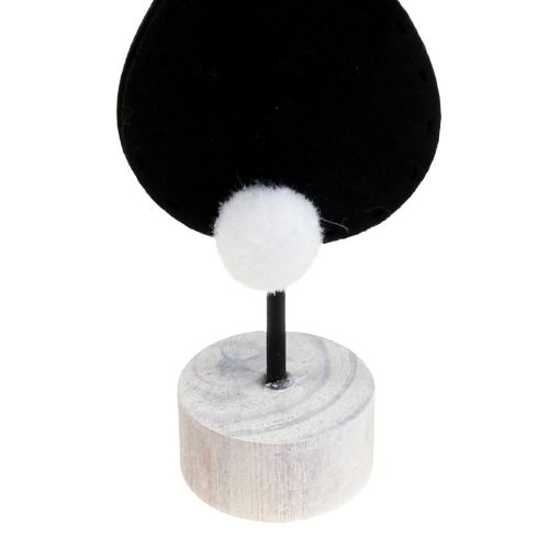 Article Support de décoration de table lapins de Pâques feutre noir 28,5cm 4 pcs