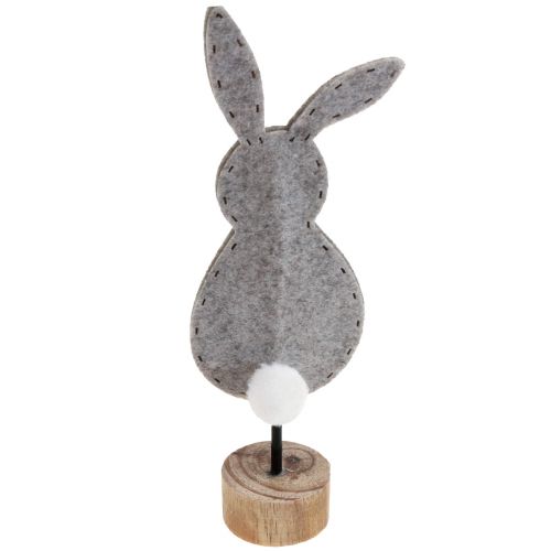 Décoration de table sur pied décoration lapin de Pâques feutre gris 50cm