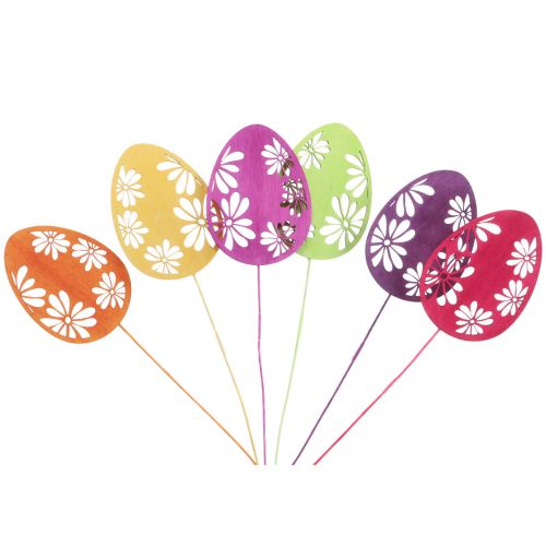 Floristik24 Oeufs de Pâques bouchons de fleurs décoratifs bois de Pâques 30,5 cm 18 pcs