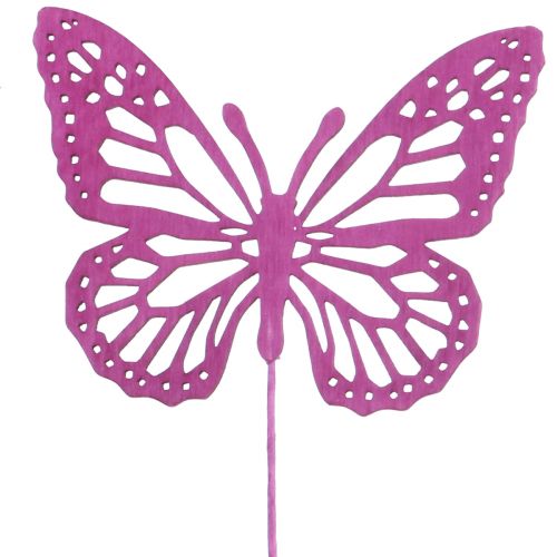 Article Bouchons de fleurs de décoration printanière papillons décoratifs en bois 28cm 18 pcs