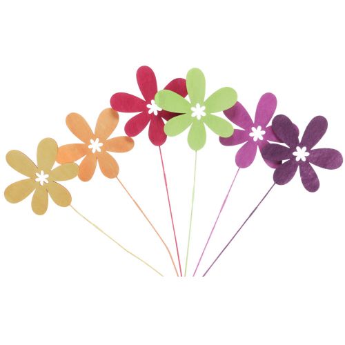 Bouchons de fleurs de décoration printanière fleur de bois 30,5 cm 18 pièces