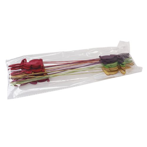 Article Lapins de Pâques en pompon sur pique de fleurs 28cm 16pcs