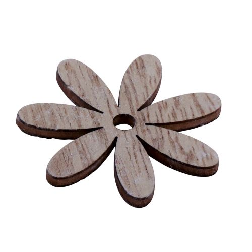Article Décoration de table fleurs en bois blanc naturel Ø4cm 72 pcs