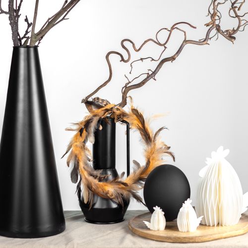 Article Couronne de plumes en plumes décoratives marron clair Ø20cm 3 pcs